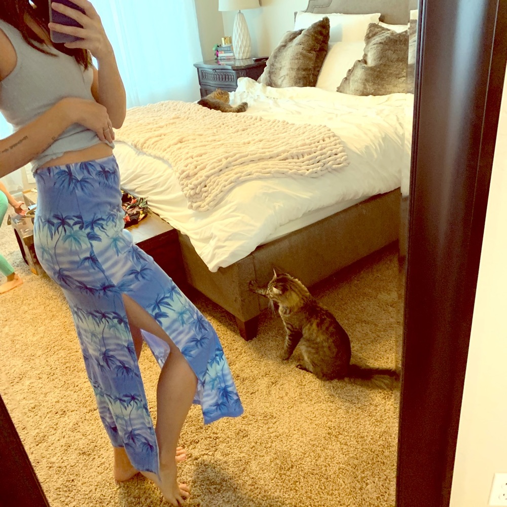 Blue Palm Tree Skirt